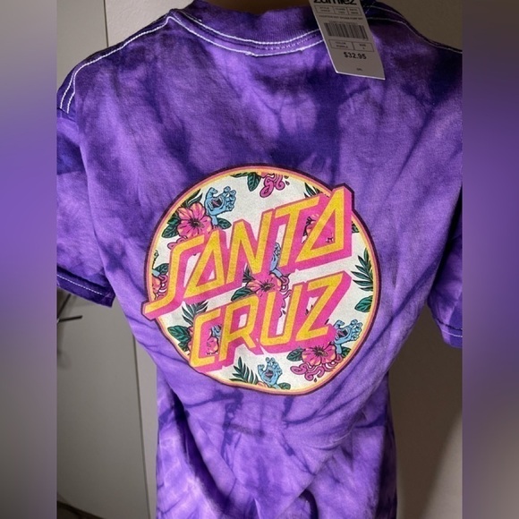 santa Cruz Vacation Dot Purple Spider Tie Dye T-Shirt size small NWT - Picture 3 of 5